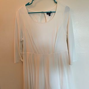 White dress with black lace detail